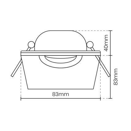 Įleidžiamas šviestuvas EYE 1xGU10/25W/230V kvadratinis baltas