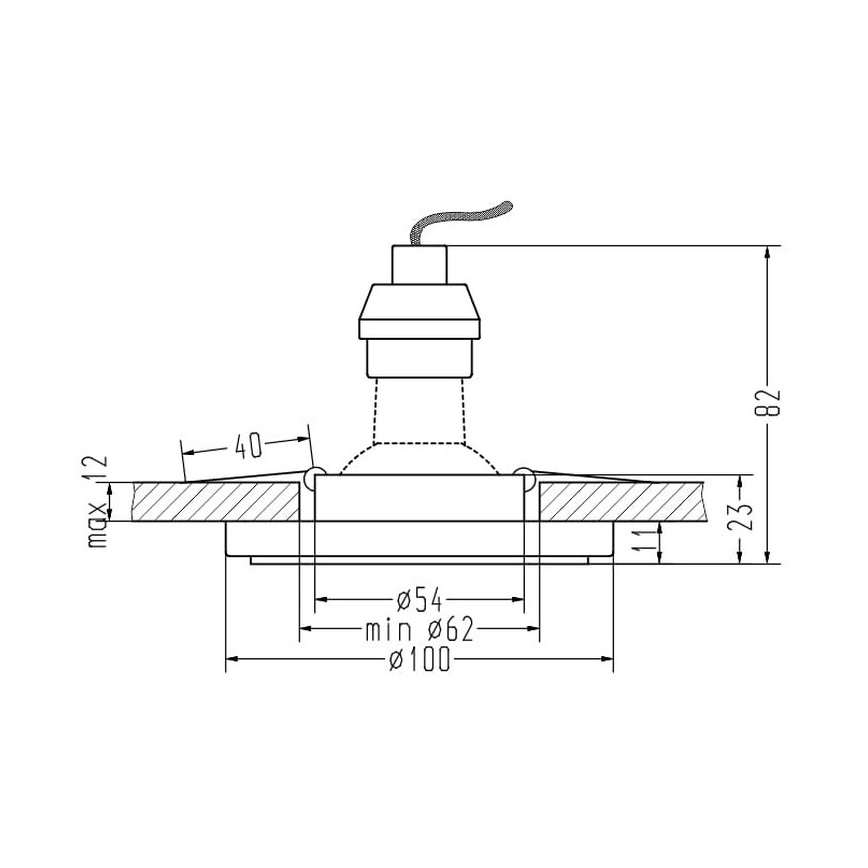 Įleidžiamas šviestuvas EYE 1xGU10/35W/230V