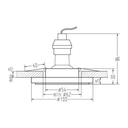 Įleidžiamas šviestuvas EYE 1xGU10/35W/230V