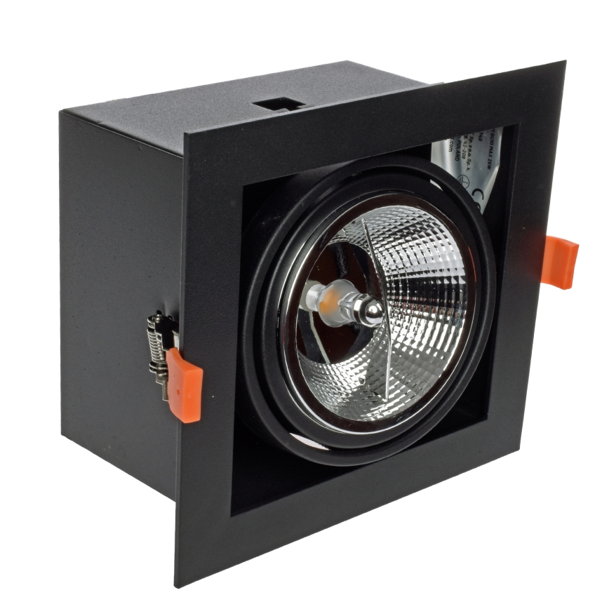 Įleidžiamas šviestuvas PLAZA AR111 1xGU10/12W/230V juoda