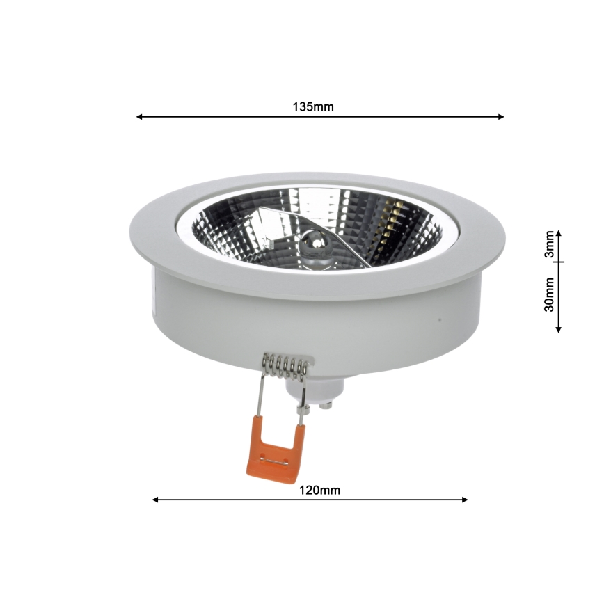 Įleidžiamas šviestuvas REDONDO 1xAR111 - GU10/25W/230V