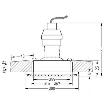 Įleidžiamas šviestuvas SOC 1xGU10/50W/230V sidabro spalvos