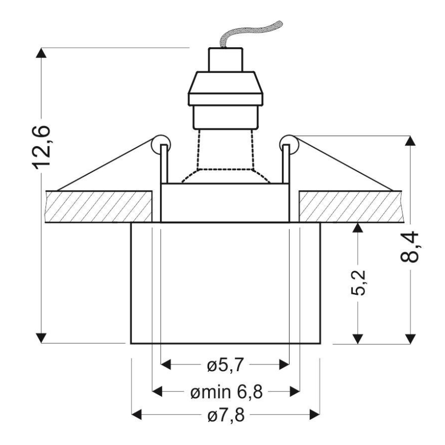 Akcentinis įleidžiamas šviestuvas TUBA 1xGU10/50W/230V