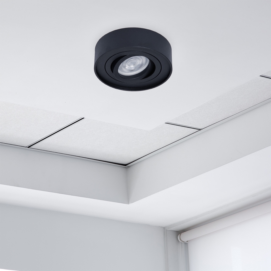 Įleidžiamas taškinis šviestuvas NUSA 1xGU5,3/MR16/50W/12V apvalus juodos spalvos