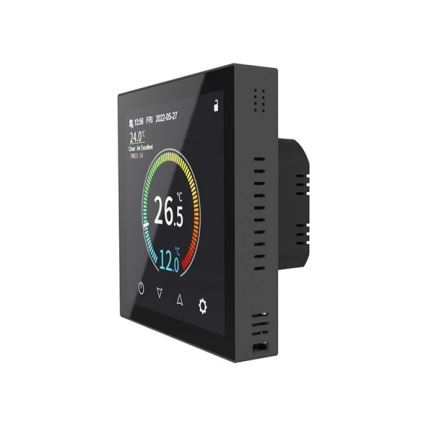 Įleidžiamas termostatas 230 V, juodas, su Wi-Fi (Tuya)