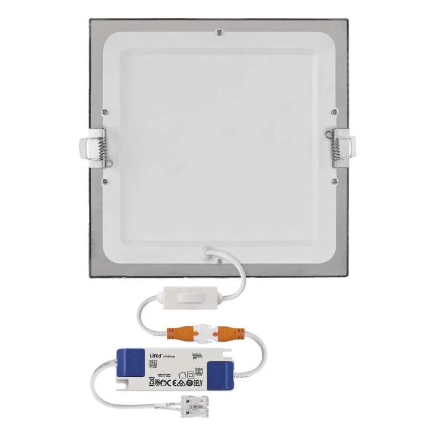 Įleidžiamasis LED šviestuvas NEXXO LED/18W/230V 3000/3500/4000K sidabro spalvos 22,5x22,5 cm