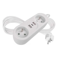 Ilgiklis su 2 lizdais, 2x USB‑A ir USB‑C, 1,4 m