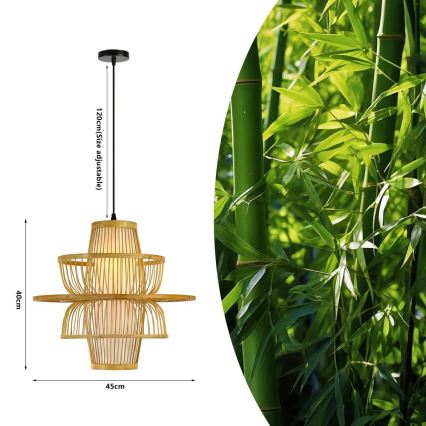 Pakabinamas sietynas PINCHOS 1xE27/40W/230V diametras 45 cm bambukas