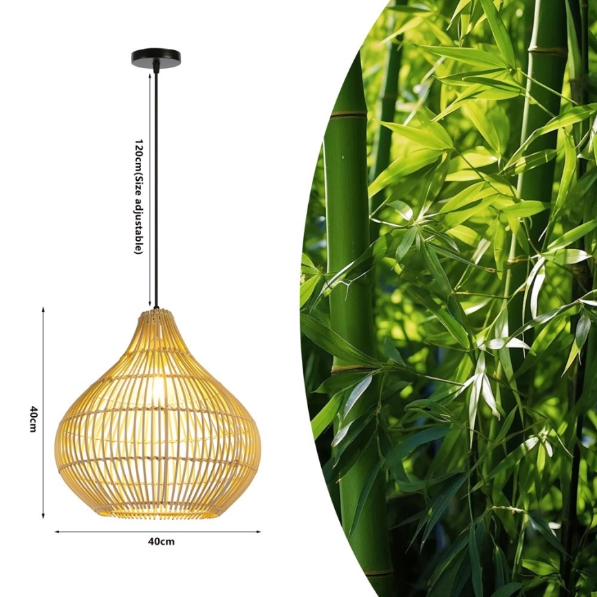 Pakabinamas sietynas PELO 1xE27/40W/230V diametras 40 cm rotangas