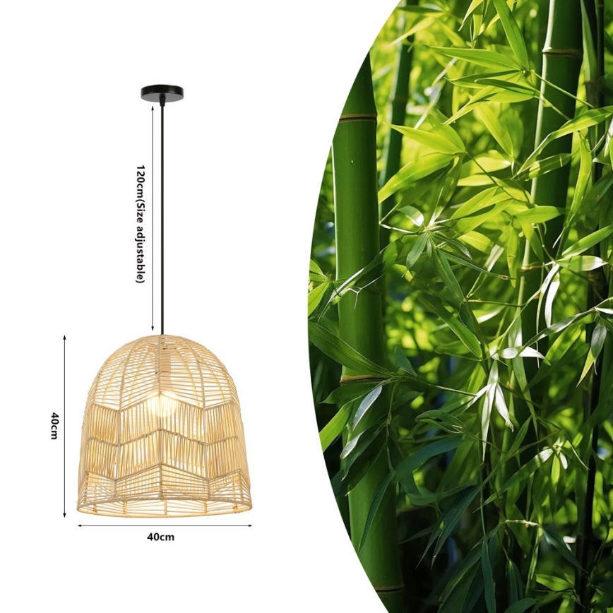 Pakabinamas sietynas PELO 1xE27/40W/230V diametras 40 cm rotangas