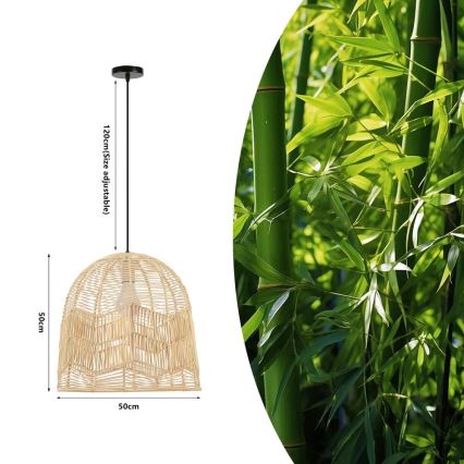 Pakabinamas sietynas PELO 1xE27/40W/230V diametras 50 cm rotangas