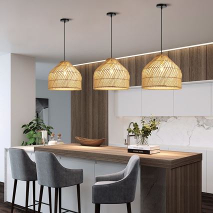 Pakabinamas sietynas PELO 1xE27/40W/230V diametras 40 cm rotangas