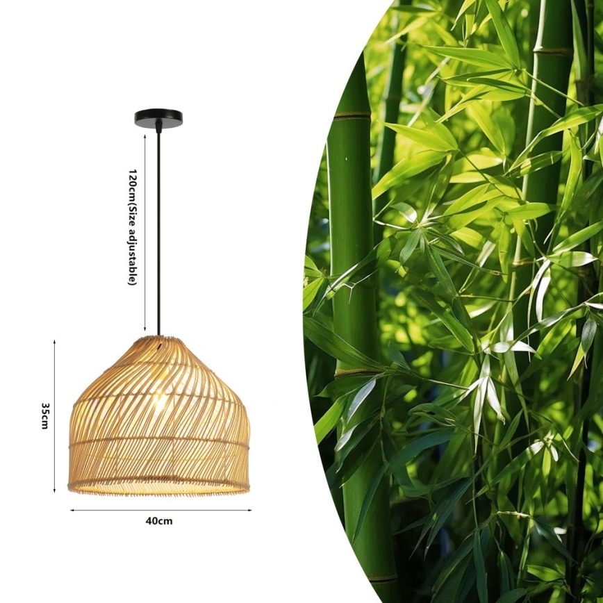 Pakabinamas sietynas PELO 1xE27/40W/230V diametras 40 cm rotangas