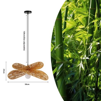 Pakabinamas sietynas MARIPOSA 1xE27/40W/230V diametras 50 cm džiutas