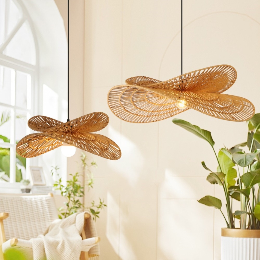 Pakabinamas sietynas MARIPOSA 1xE27/40W/230V diametras 80 cm džiutas