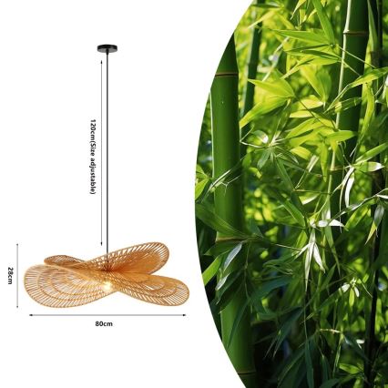 Pakabinamas sietynas MARIPOSA 1xE27/40W/230V diametras 80 cm džiutas