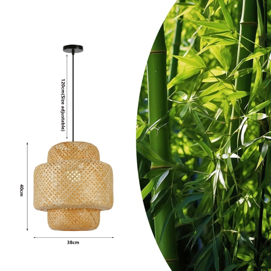 Pakabinamas sietynas HILO 1xE27/40W/230V diametras 38 cm bambukas