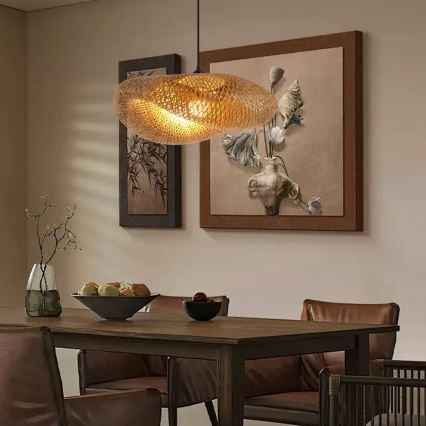 Pakabinamas sietynas HILO 1xE27/40W/230V diametras 60 cm bambukas