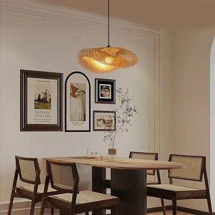 Pakabinamas sietynas HILO 1xE27/40W/230V diametras 60 cm bambukas