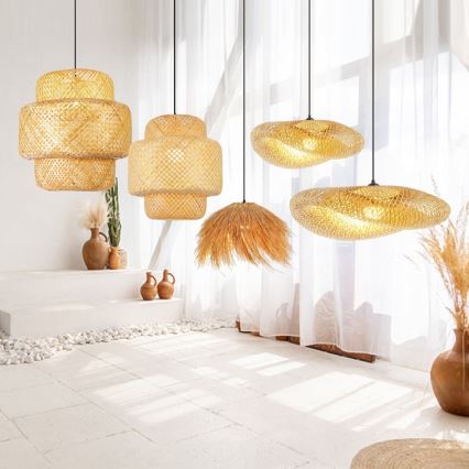 Pakabinamas sietynas HILO 1xE27/40W/230V diametras 60 cm bambukas