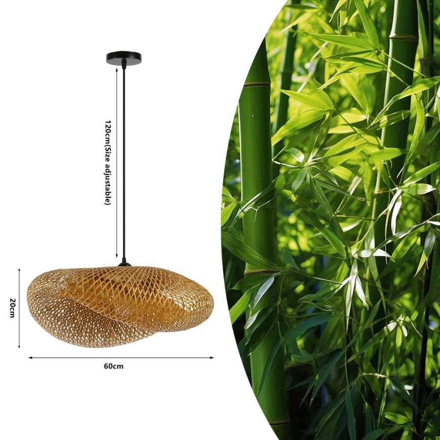 Pakabinamas sietynas HILO 1xE27/40W/230V diametras 60 cm bambukas