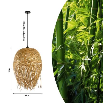 Pakabinamas sietynas HILO 1xE27/40W/230V diametras 45 cm bambukas