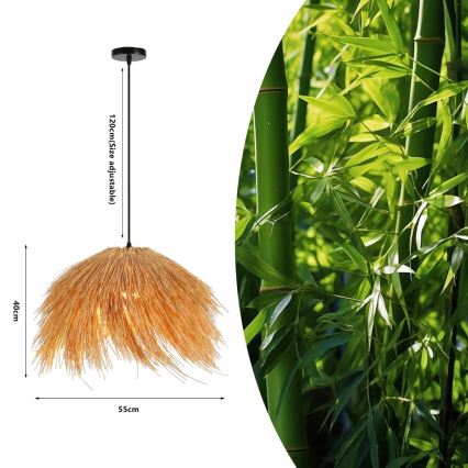 Pakabinamas sietynas NATURALEZA 1xE27/40W/230V diametras 55 cm rotangas