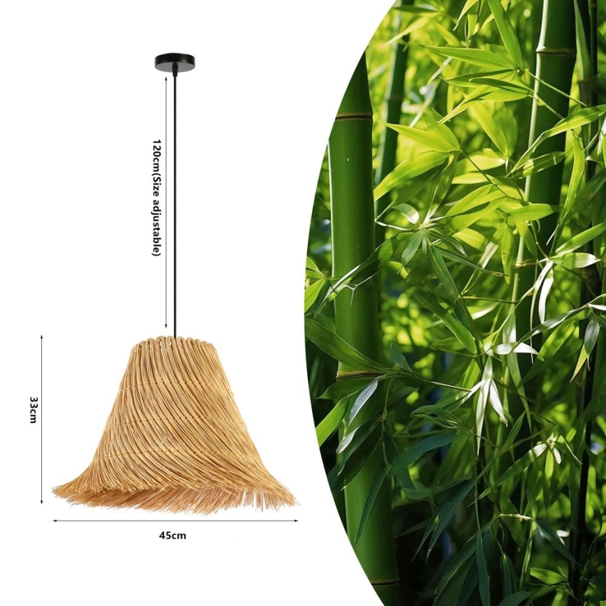 Pakabinamas sietynas NATURALEZA 1xE27/40W/230V diametras 45 cm rotangas