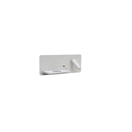 Immax 08286L - LED sieninis taškinis šviestuvas su lentynėle, USB jungtimi ir belaidžiu įkrovimu Be PREPARE LED/3W/230V + LED/3W balta