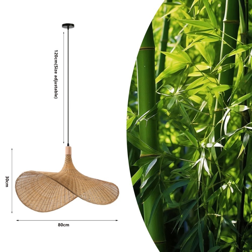 Immax 08290L - Pakabinamas sietynas SOMBRERO 1xE27/40W/230V diametras 80 cm rotangas