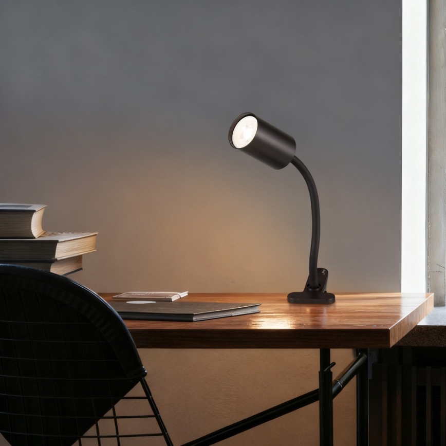 Lanksti lempa su spaustuku PUNTO 1xGU10/9W/230V juoda