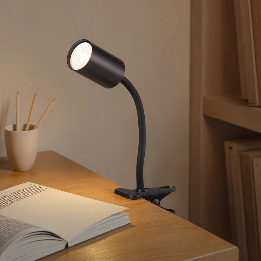 Lanksti lempa su spaustuku PUNTO 1xGU10/9W/230V juoda