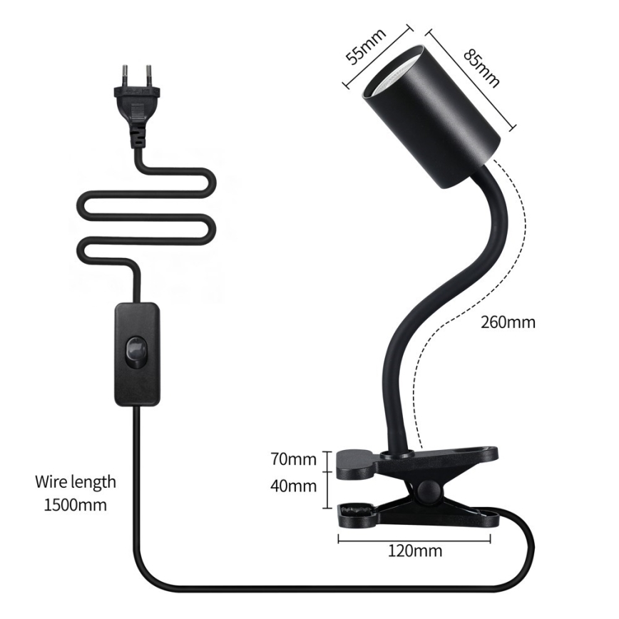 Lanksti lempa su spaustuku PUNTO 1xGU10/9W/230V juoda