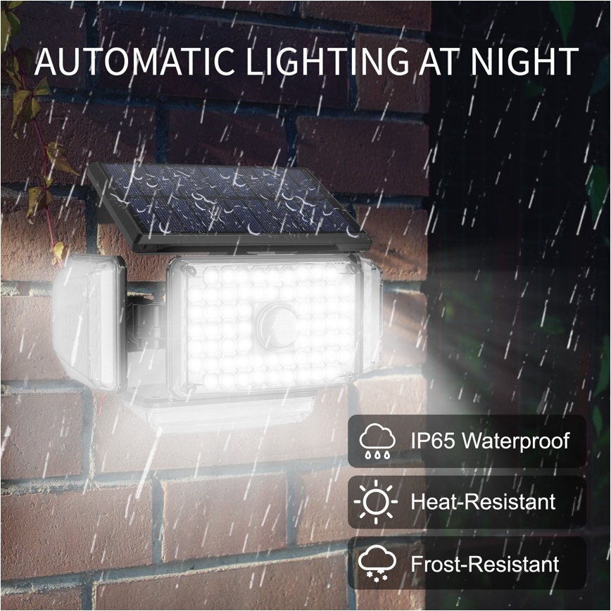 LED saulės energijos sieninis šviestuvas su jutikliu LED/5W/5,5V IP65