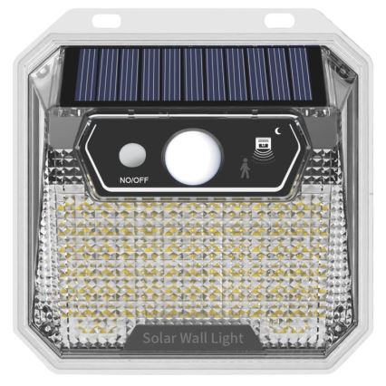 LED saulės energijos sieninis šviestuvas su jutikliu LED/3W/5,5V IP65