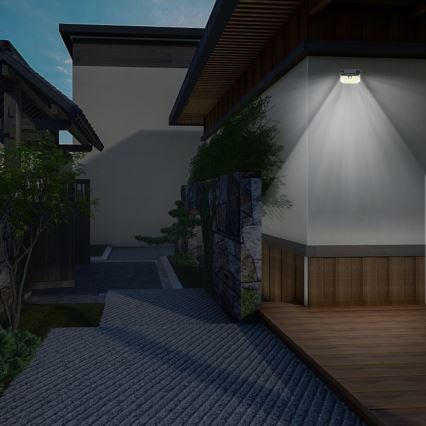 LED saulės energijos sieninis šviestuvas su jutikliu LED/4W/5,5V IP65