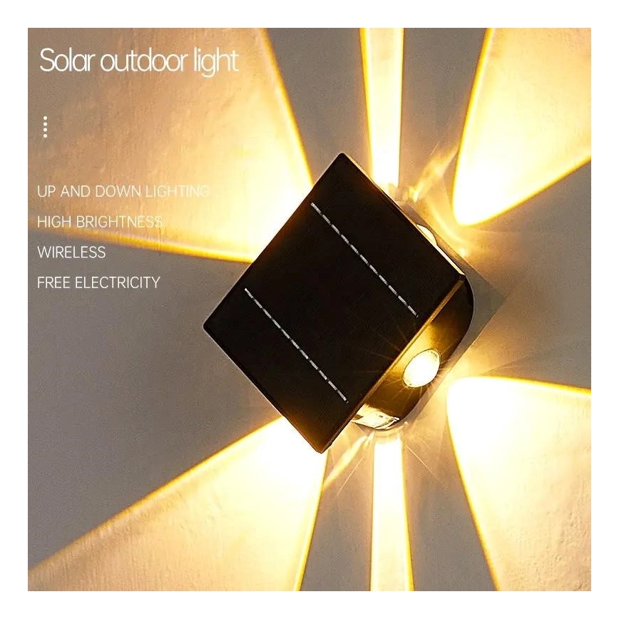 LED Saulės energijos sieninis šviestuvas su jutikliu LED/2W/5V IP54