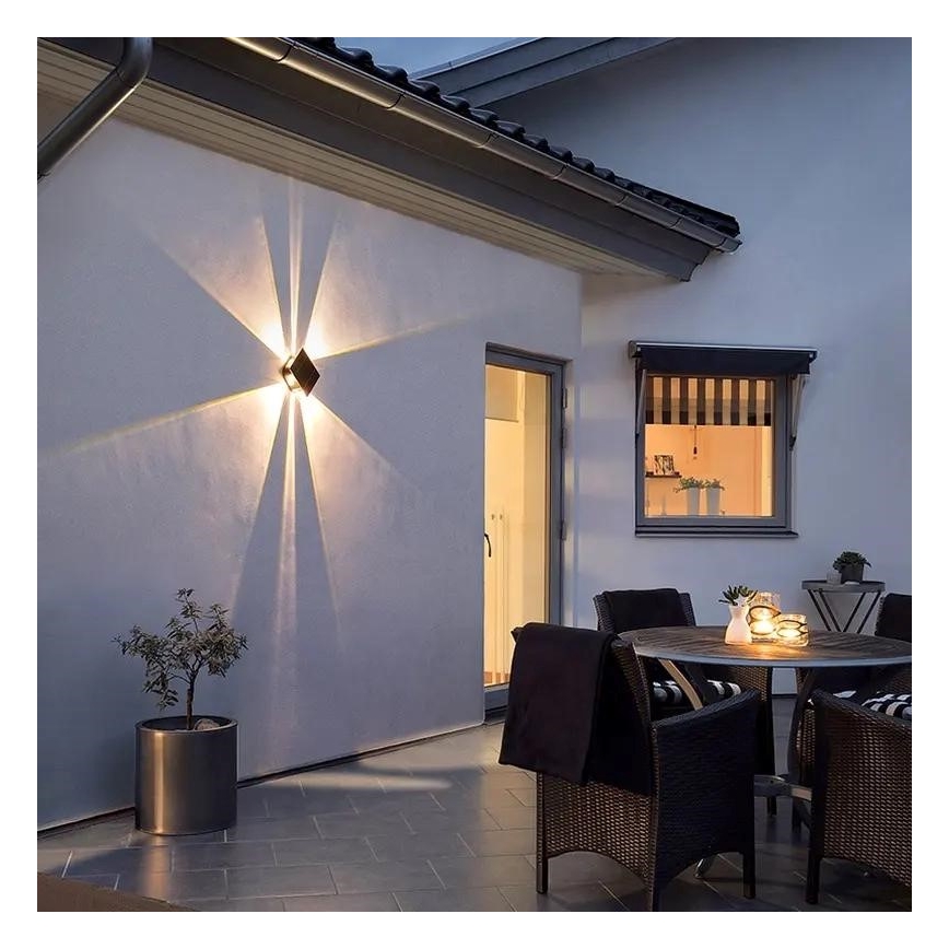 LED Saulės energijos sieninis šviestuvas su jutikliu LED/2W/5V IP54