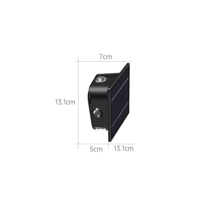LED Saulės energijos sieninis šviestuvas su jutikliu LED/2W/5V IP54