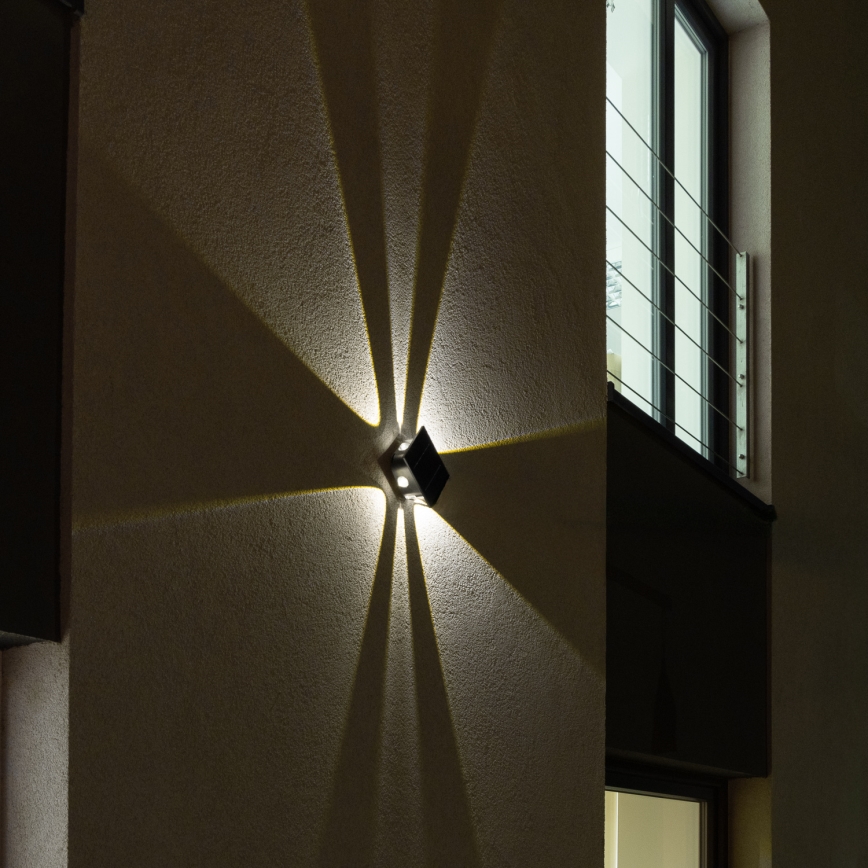 LED Saulės energijos sieninis šviestuvas su jutikliu LED/2W/5V IP54