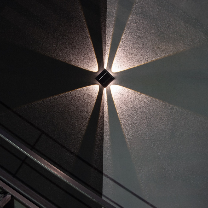 LED Saulės energijos sieninis šviestuvas su jutikliu LED/2W/5V IP54