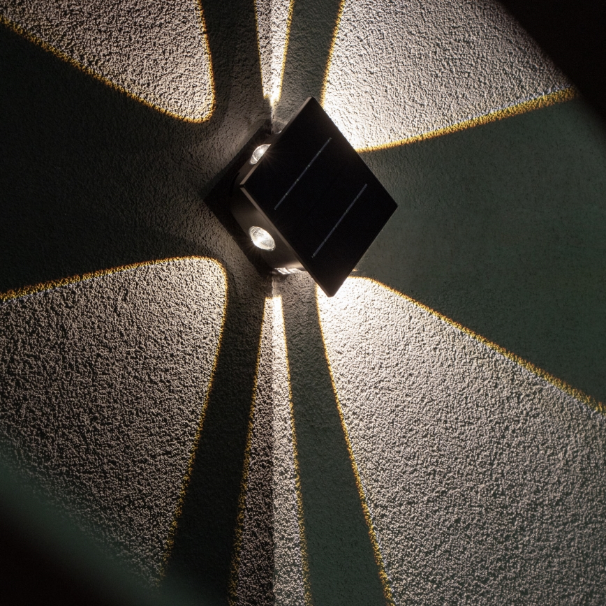 LED Saulės energijos sieninis šviestuvas su jutikliu LED/2W/5V IP54
