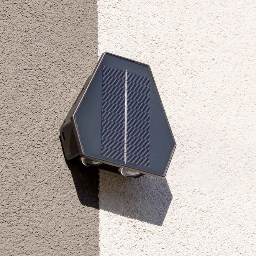 LED Saulės energijos sieninis šviestuvas su jutikliu LED/2W/5V IP54