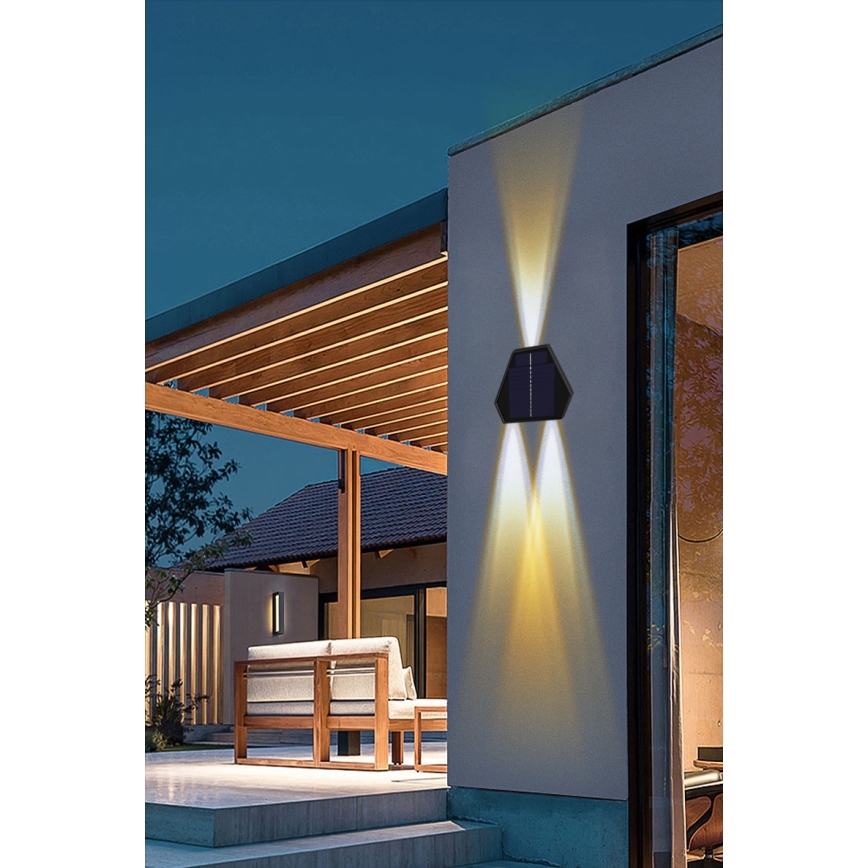 LED Saulės sieninis šviestuvas su jutikliu LED/2W/5V IP54 1300 mAh