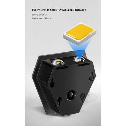 LED Saulės sieninis šviestuvas su jutikliu LED/2W/5V IP54 1300 mAh