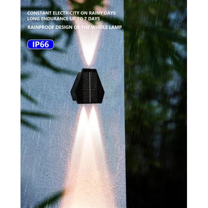 LED Saulės sieninis šviestuvas su jutikliu LED/2W/5V IP54 1300 mAh
