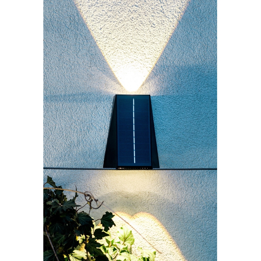 LED saulės energijos sieninis šviestuvas su jutikliu LED/2W/5V IP54