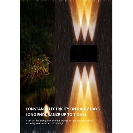 LED saulės energijos sieninis šviestuvas su jutikliu LED/2W/5V IP54