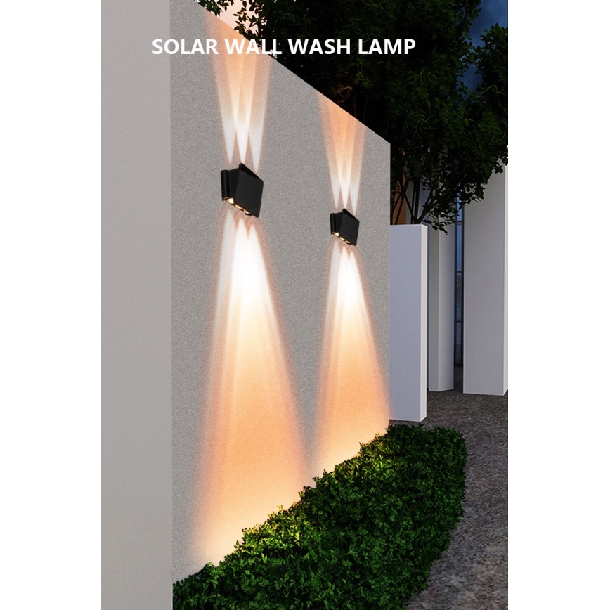 LED saulės energijos sieninis šviestuvas su jutikliu LED/2W/5V IP54