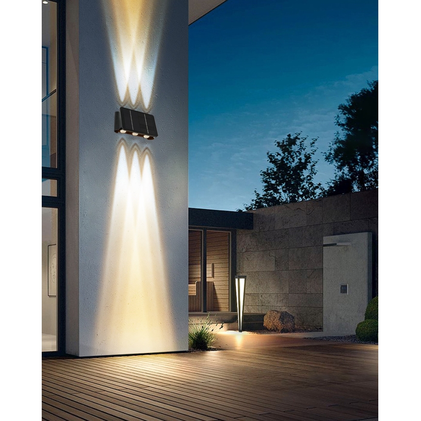 LED saulės energijos sieninis šviestuvas su jutikliu LED/2W/5V IP54